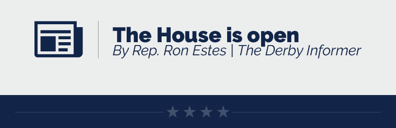 The process of electing a new Speaker was difficult at times, but I'm confident that we’ve elected an excellent Speaker in Mike Johnson and that he will lead the People's House successfully through these challenging times.  Sincerely, Ron Estes LINK: https://youtu.be/yDNkHetaFLA Listen to my interview with Ray Stevens on KCMO  LINK: http://www.derbyinformer.com/news/opinion/opinion-the-house-is-open/article_4e5c880e-74eb-11ee-984b-b78f6ce153b5.html OPINION: The House is open By Rep. Ron Estes | The Derby Informer