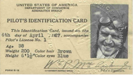Pilot's identification card