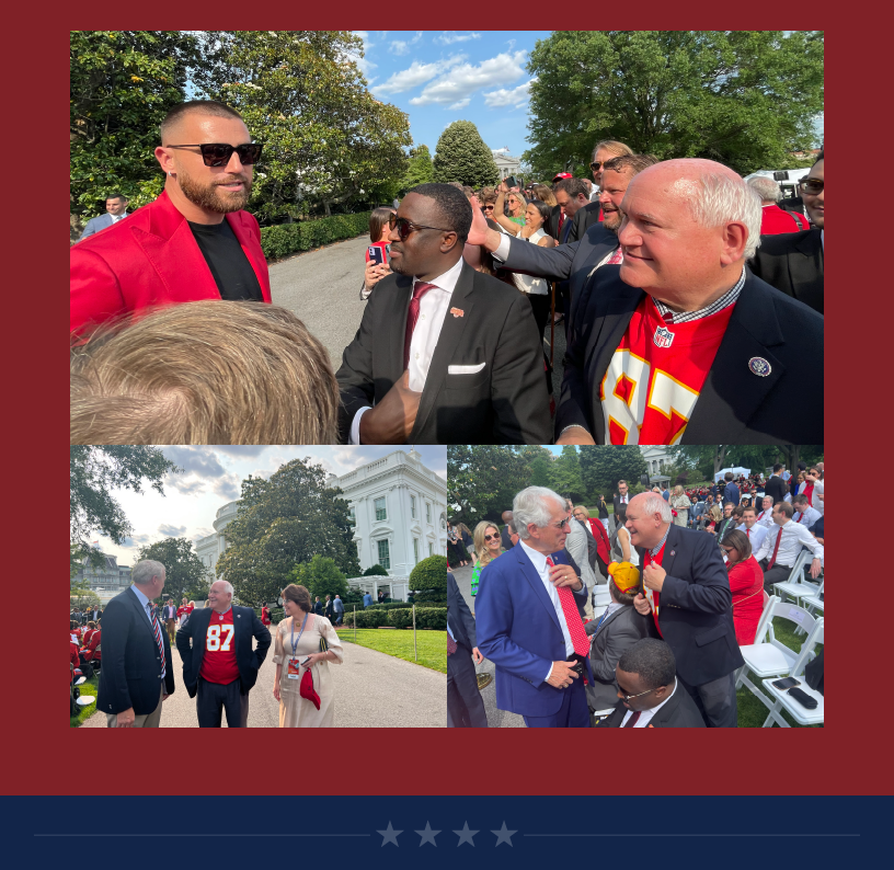 It was great to be with so many other Kansans and to proudly represent Chiefs Kingdom in our nation’s capital. We have some truly great fans, and I’m looking forward to another winning season this fall!