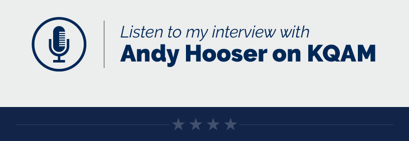 Listen to my interview with Andy Hooser on KQAM LINK: https://youtu.be/Llc9xpZs_Xg?si=Z9j9rNno33izIt3y