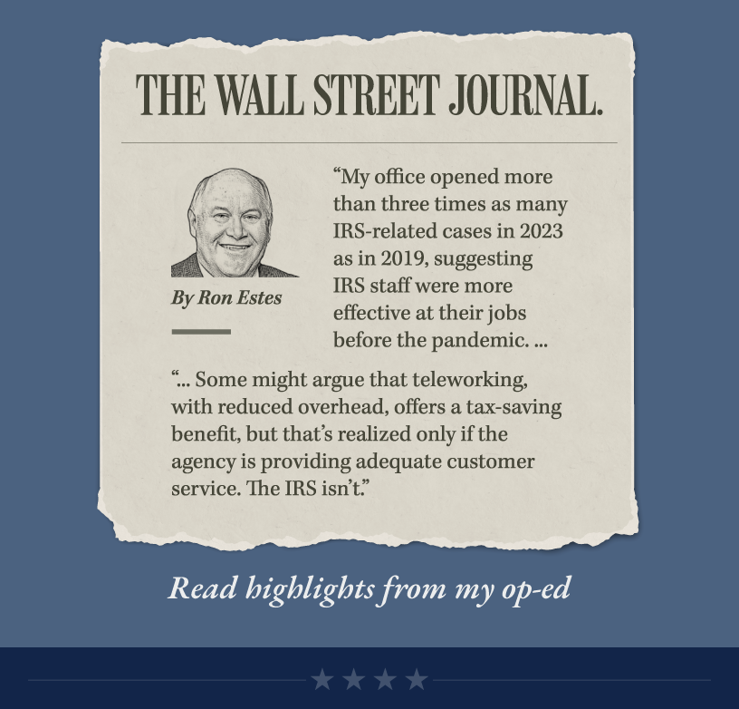 Commissioner Werfel said that at least half of IRS employees are still working from home. While I am not inherently against remote work, the IRS has shown it cannot both work from home and provide the services hardworking Americans expect and deserve from their government.  You can watch my full exchange with Commissioner Werfel and read highlights from my op-ed below.   LINK: https://www.youtube.com/watch?v=LA_I3sdCC90 LINK: https://estes.house.gov/news/documentsingle.aspx?DocumentID=4383