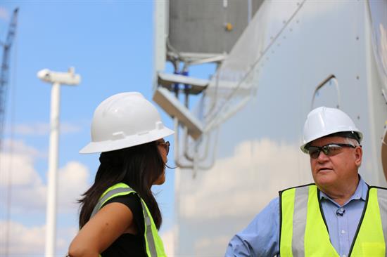 Rep. Estes at Flat Ridge Wind Farm